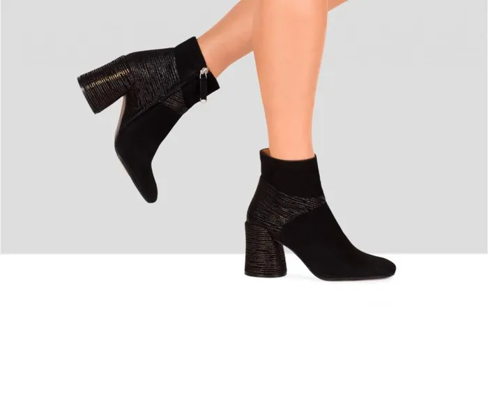 Audley Shoes High Heel Leather Booties Erina Black Women High Heel