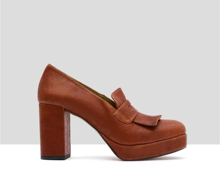 Audley Shoes High Heel Leather Shoe Isla Orange Women High Heel