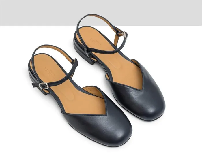 Audley Shoes Low Heel Leather Shoe Jeimy Blue Women Medium Heel