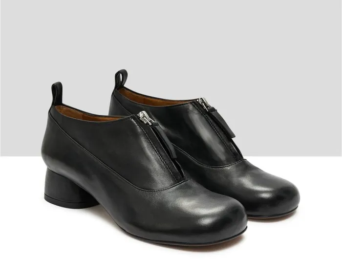 Audley Shoes Low Heel Leather Shoe Kate Black Women Medium Heel