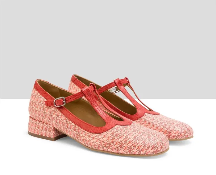 Audley Shoes Low Heel Leather Shoe Lucia Orange Women Medium Heel