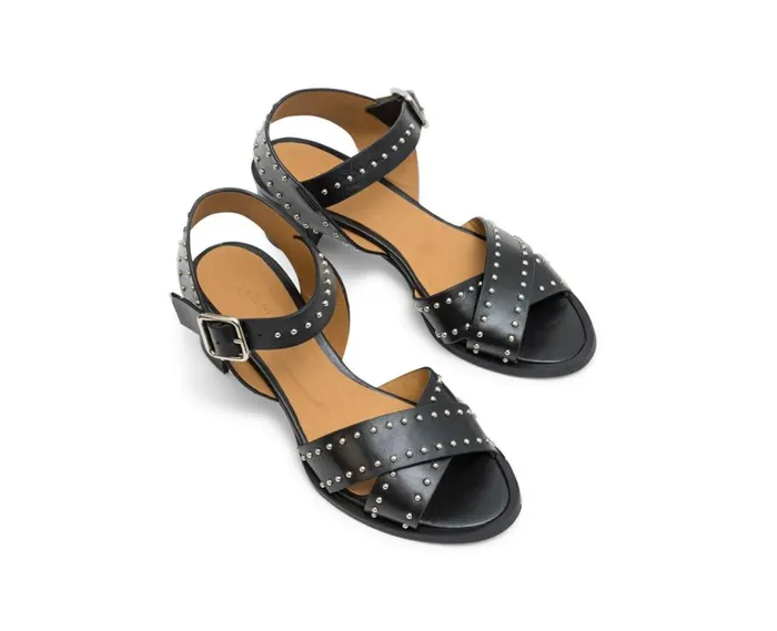 Audley Shoes Medium Heel Leather Sandal Liddy Black Women Medium Heel