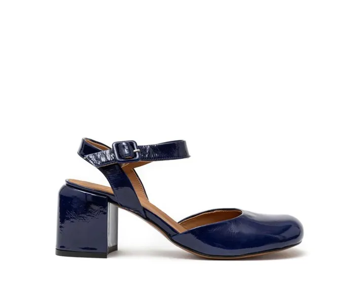 Audley Shoes Medium Heel Leather Shoe Hadria Blue Women Medium Heel