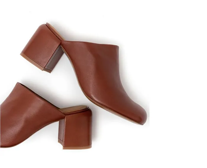 Audley Shoes Medium Heel Leather Shoe Hilma Brown Women Medium Heel