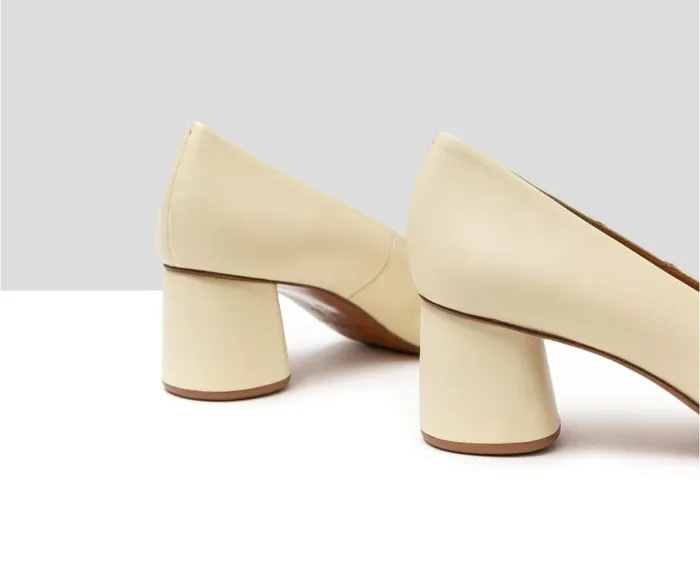 Audley Shoes Medium Heel Leather Shoe Huria Yellow Women Medium Heel