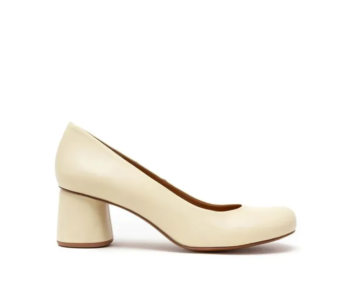 Audley Shoes Medium Heel Leather Shoe Huria Yellow Women Medium Heel