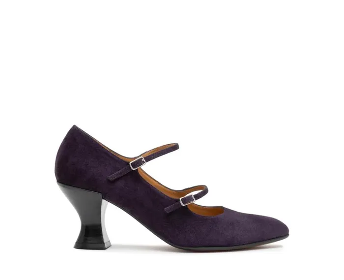 Audley Shoes Mid Heel Leather Shoe Goya Purple Women Medium Heel