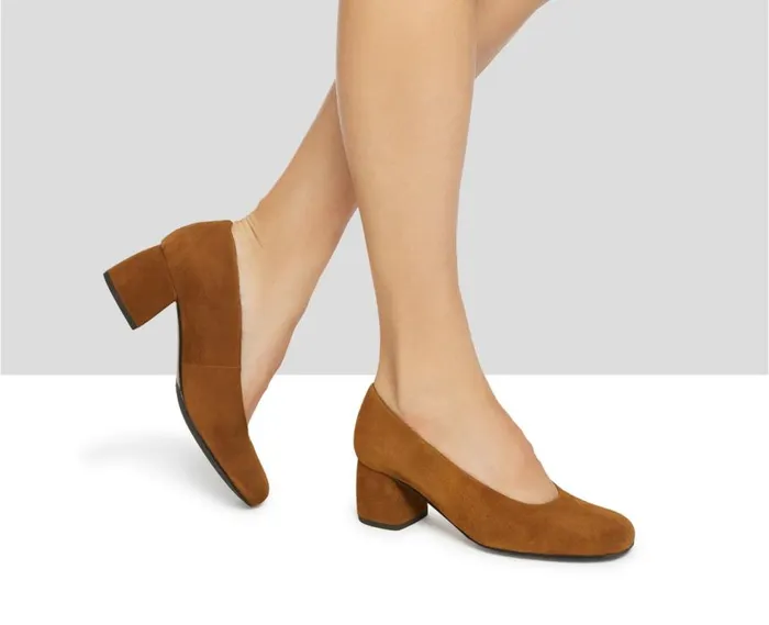 Audley Shoes Mid Heel Leather Shoe Isidora Brown Women Medium Heel