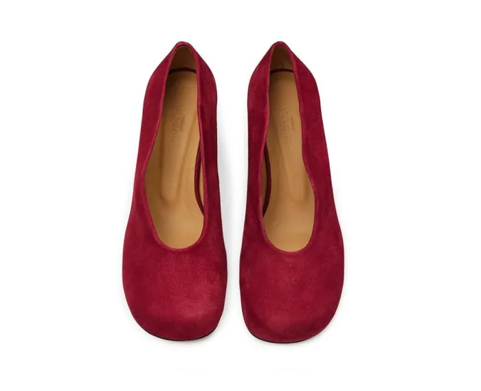 Audley Shoes Mid Heel Leather Shoe Kimba Red Women Medium Heel