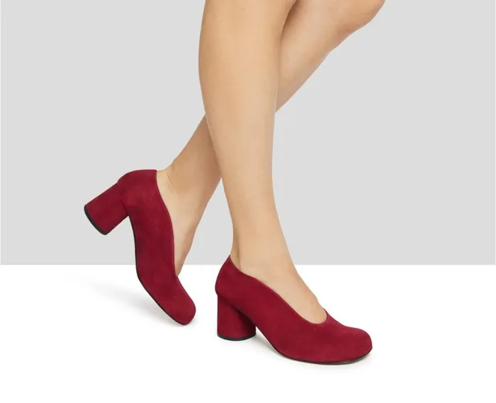 Audley Shoes Mid Heel Leather Shoe Kimba Red Women Medium Heel