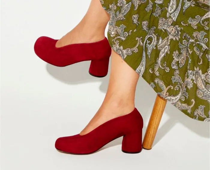 Audley Shoes Mid Heel Leather Shoe Kimba Red Women Medium Heel