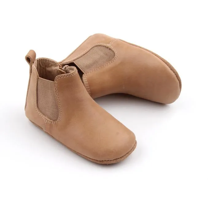 Baby Nisolo Baby Toddler and Kids Shoes Soft Sole Waxed Leather Chelsea Boot Sedona Brown