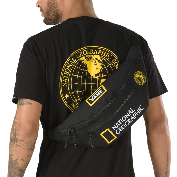 Backpacks and Bags Men Vans National Geographic Ward Cross Body Pack Blackyellow
