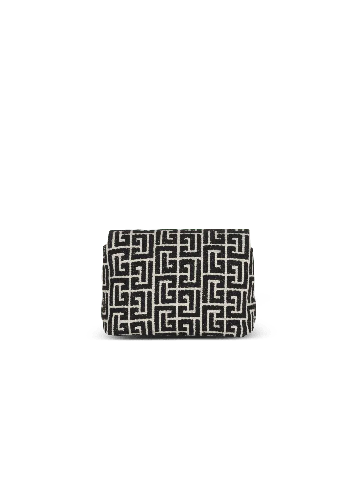 Balmain 1945 Soft Mini Bag With Jacquard Monogram Black Women Crossbody Bags
