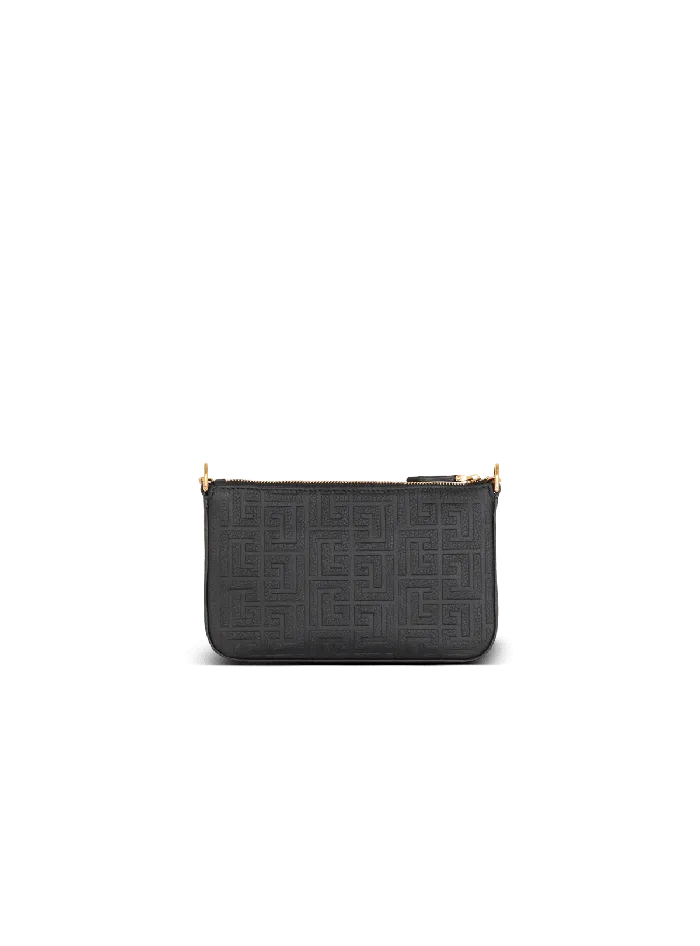 Balmain 1945 Soft Zipped Mini Bag In Grained Calfskin Black Women Mini Bags