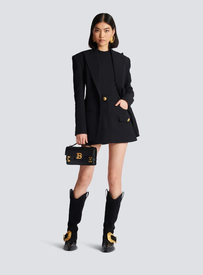 Balmain 6button Knit Tshirt Black Women TShirts