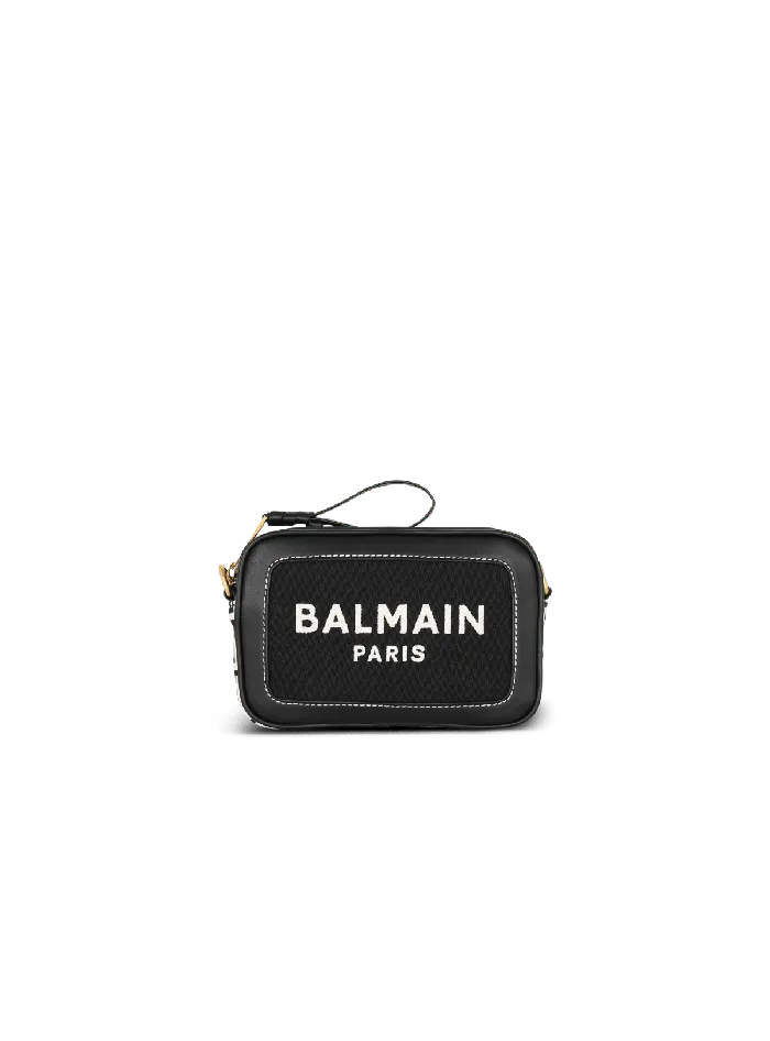 Balmain BArmy Canvas And Leather Clutch Black Women Crossbody Bags