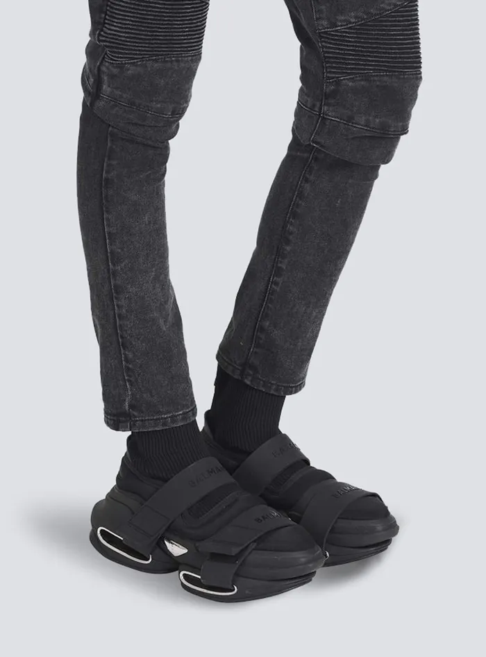 Balmain BBold Hightop Sneakers With Straps Black Men Sneakers