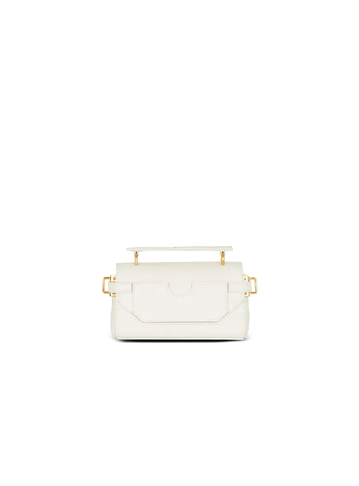 Balmain BBuzz 19 Monogram Grained Leather Bag Beige Women Handbags