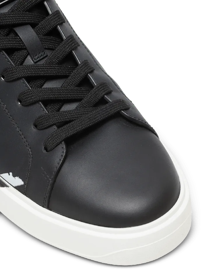 Balmain BCourt Printed Leather Sneakers Black Men Sneakers