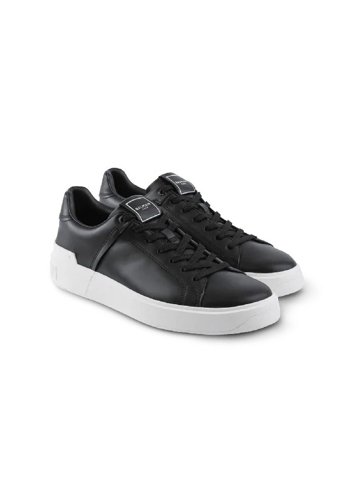 Balmain BCourt Trainers In Calfskin Black Women Sneakers