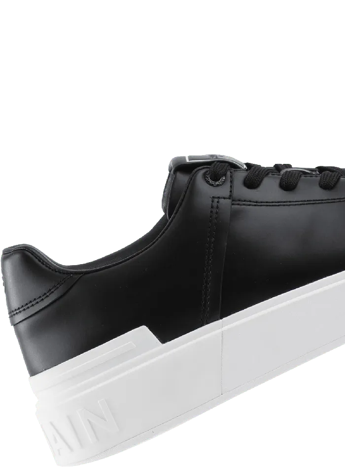 Balmain BCourt Trainers In Calfskin Black Women Sneakers