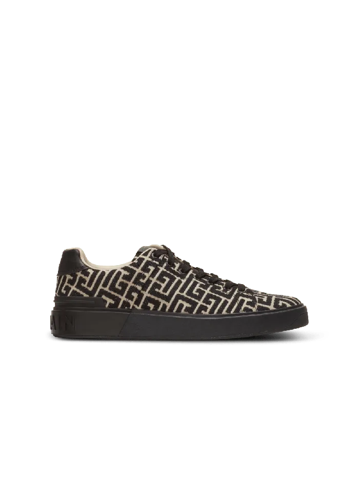 Balmain BCourt Trainers With Jacquard Monogram Black Men Sneakers
