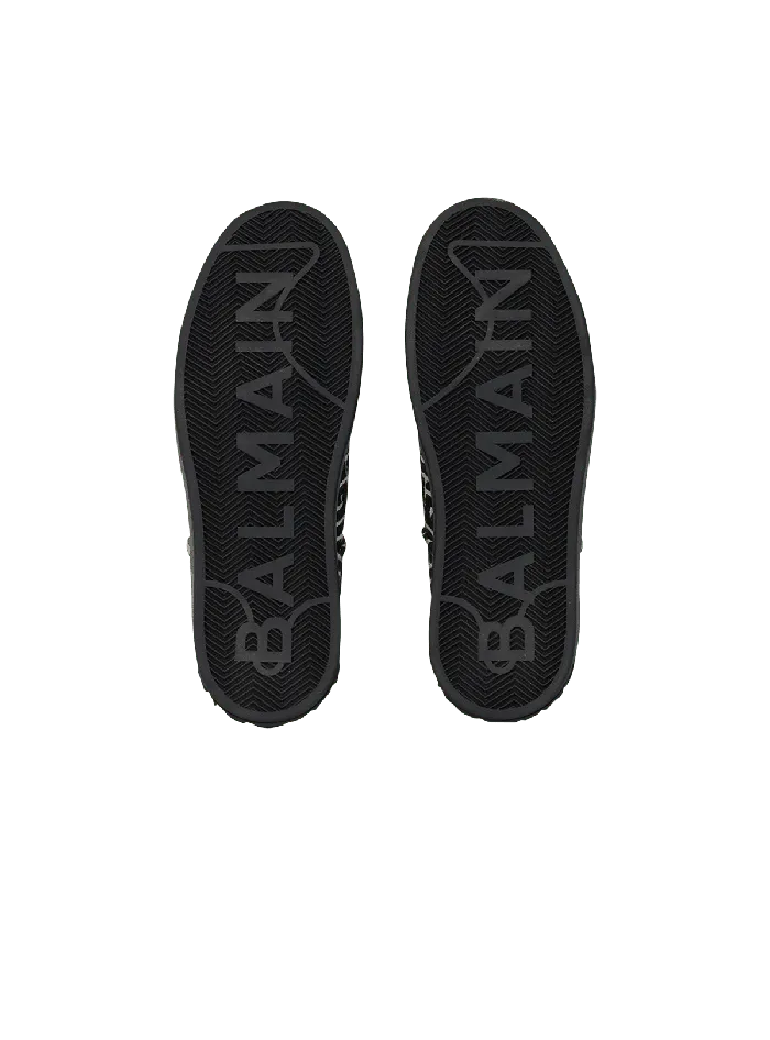 Balmain BCourt Trainers With Jacquard Monogram Black Men Sneakers