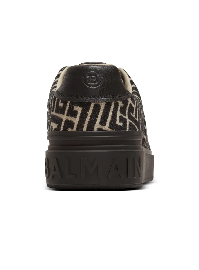 Balmain BCourt Trainers With Jacquard Monogram Black Men Sneakers