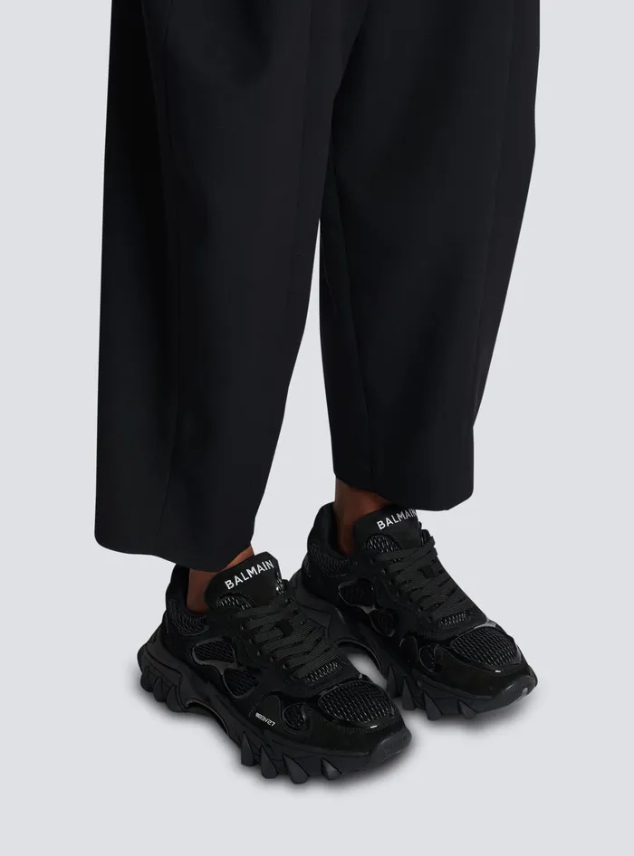 Balmain BCourt Trainers With Jacquard Monogram Black Women Sneakers