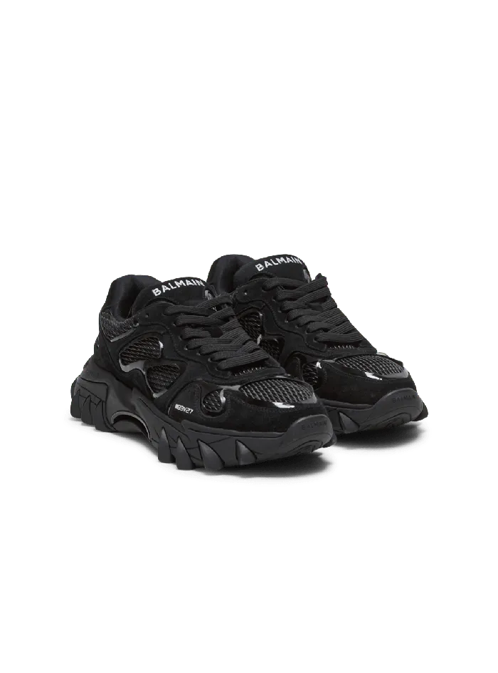 Balmain BCourt Trainers With Jacquard Monogram Black Women Sneakers