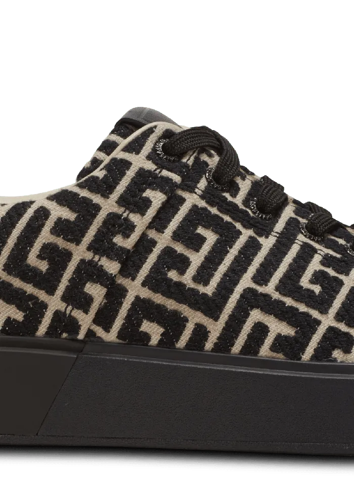 Balmain BCourt Trainers With Jacquard Monogram Black Women Sneakers
