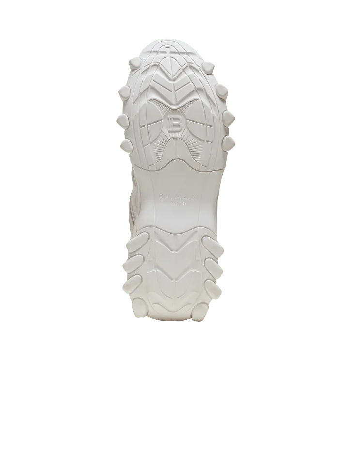 Balmain BEast Sneakers In Leather Suede And Mesh White Men Sneakers