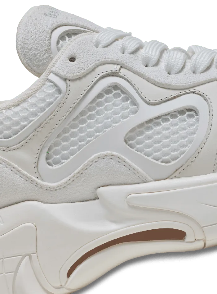 Balmain BEast Sneakers In Leather Suede And Mesh White Men Sneakers