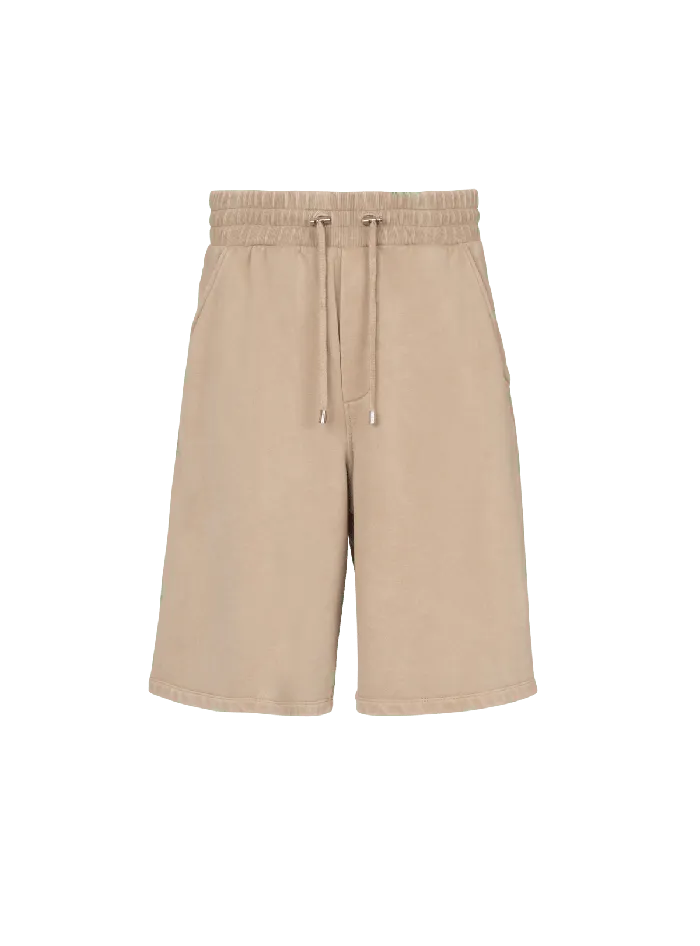 Balmain Bermuda Shorts With Vintage Embroidery Beige Men Trousers And Shorts