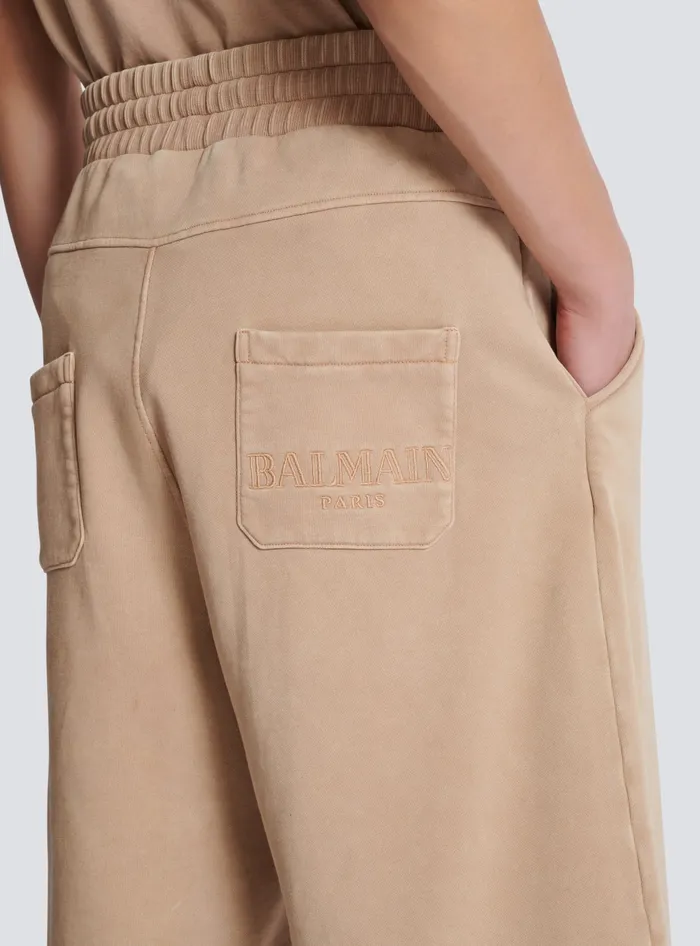Balmain Bermuda Shorts With Vintage Embroidery Beige Men Trousers And Shorts