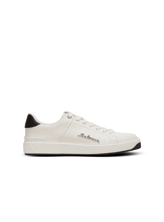 Balmain Calfskin BCourt Sneakers With Logo White Men Sneakers