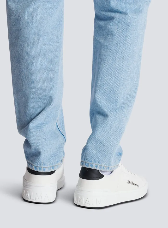 Balmain Calfskin BCourt Sneakers With Logo White Men Sneakers