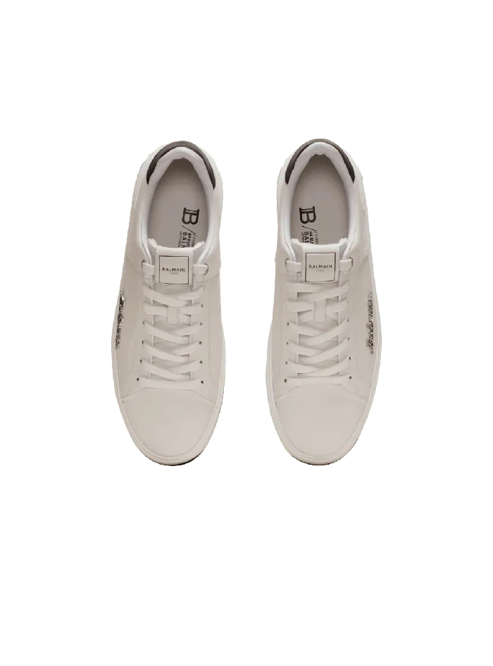 Balmain Calfskin BCourt Sneakers With Logo White Men Sneakers