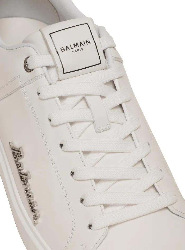 Balmain Calfskin BCourt Sneakers With Logo White Men Sneakers