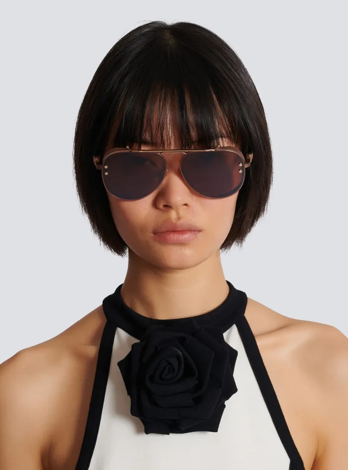 Balmain Capitaine Sunglasses Brown WomenMen Eyewear