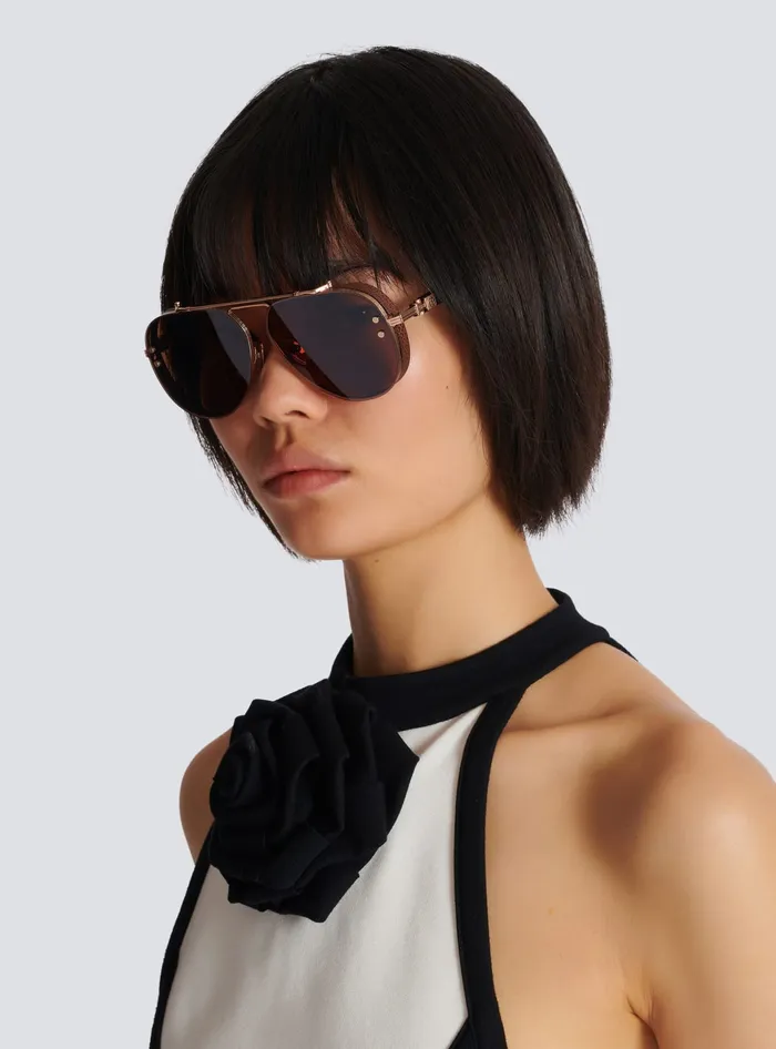 Balmain Capitaine Sunglasses Brown WomenMen Eyewear