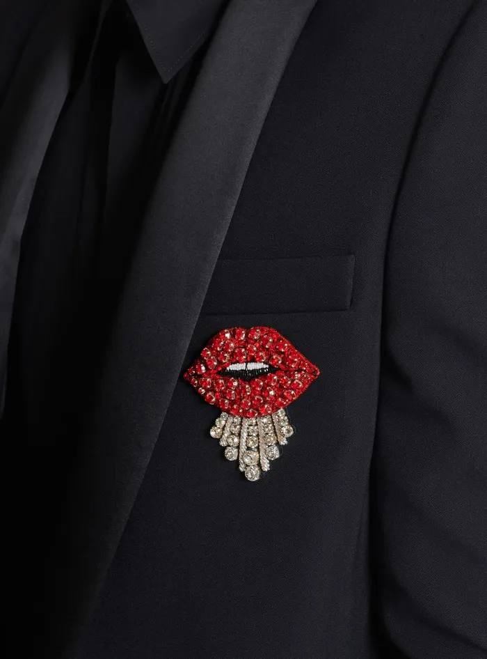 Balmain Cropped Grain De Poudre Jacket With Embroidered Patch Black Men Jackets And Blazers