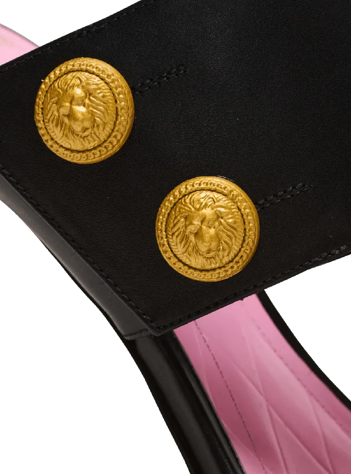 Balmain Heeled Eva Mules In Calfskin Black Women High Heels and Pumps
