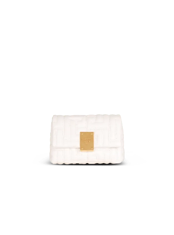 Balmain Mini 1945 Soft Bag In Quilted Leather Pink Women Crossbody Bags
