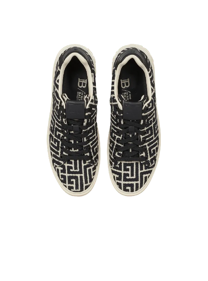 Balmain Monogram Jacquard BCourt Sneakers White Men Sneakers