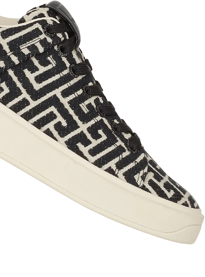 Balmain Monogram Jacquard BCourt Sneakers White Men Sneakers