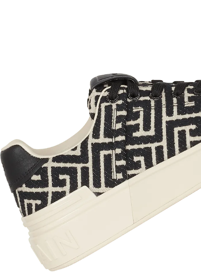 Balmain Monogram Jacquard BCourt Sneakers White Men Sneakers