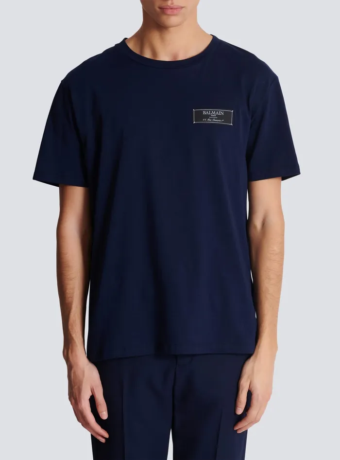 Balmain Pierre Shortsleeved Tshirt Navy Men TShirts