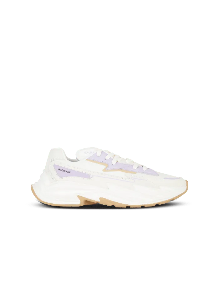 Balmain RunRow Leather Sneakers Beige Women Sneakers